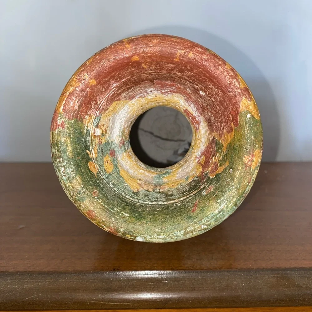Multicolor Decorative Vase with Brass Accent